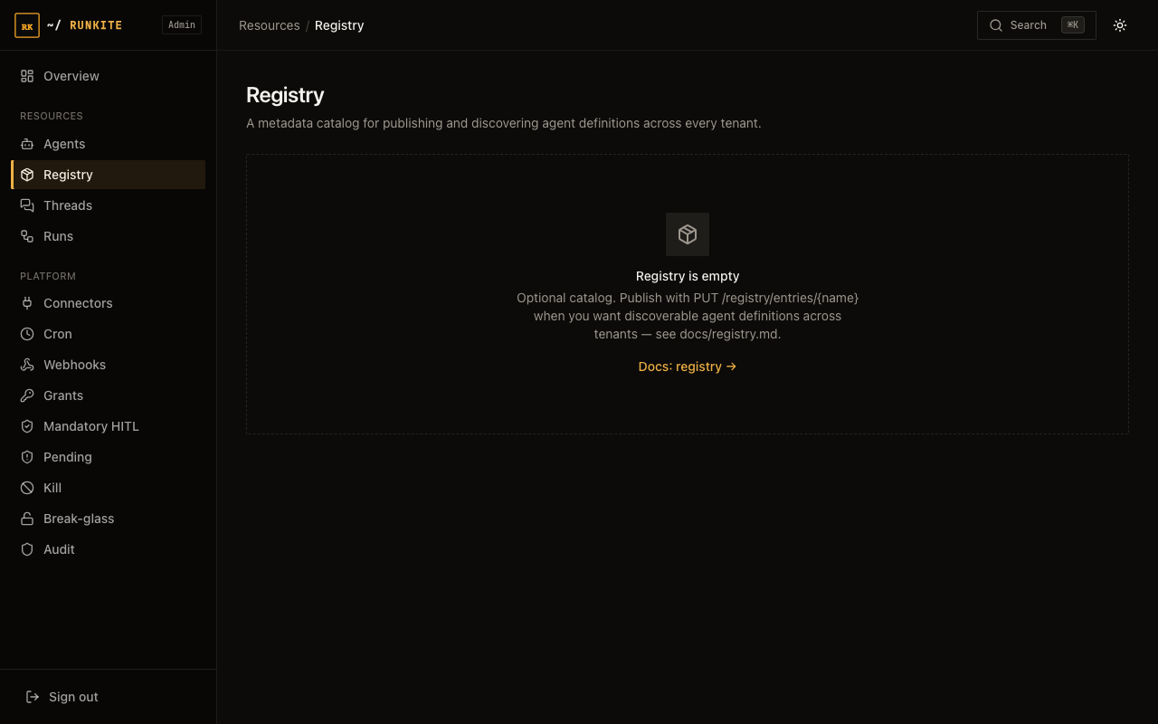 Runkite Admin Registry